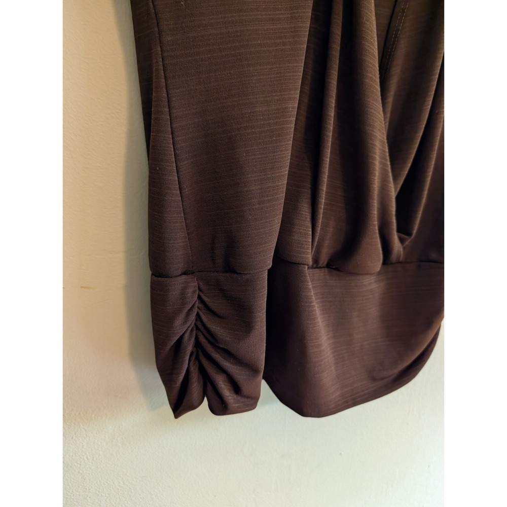 Vintage Y2K 90s Wrap Top Size S Romantic Sexy Chocolate Brown B Wear Byer Cali - Picture 4 of 12